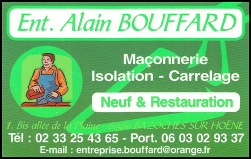 bouffard alain, maçonnerie,isolation, carrelage