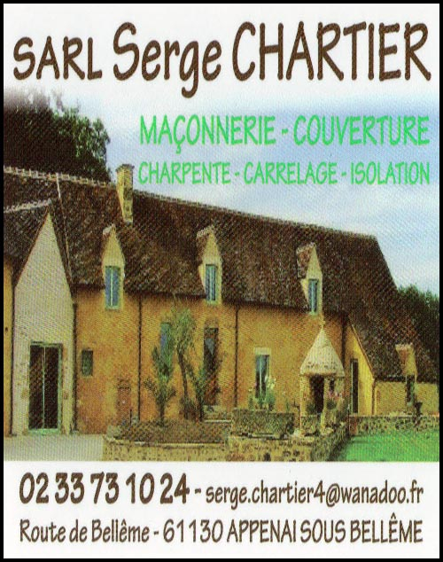 serge chartier, isolation, charpente, couverture, carrelage,maçonnerie,maçonnerie