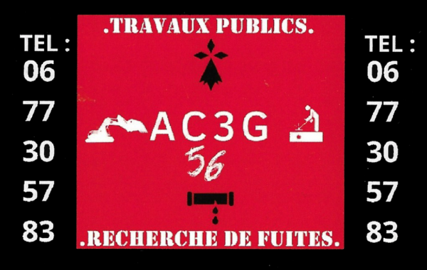 ac3g 56, recherche de fuites,réparation de fuites,détection de réseaux,inspection caméra,débouchage de canalisations,travaux publics,terrassement,mini-pelle,