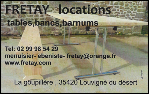 fretay locations, location de barnums, location de tables, locations de bancs, location de mange debout, location de mange debout lumineux